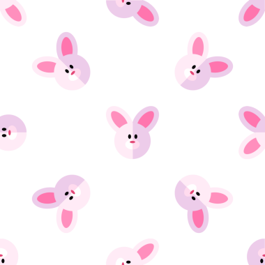 Beyaz Arkaplanda Kusursuz Sevimli Pembe Tavşan Başları