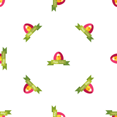 Yumurta ve kurdele arkaplanlı neşeli paskalya şablonu