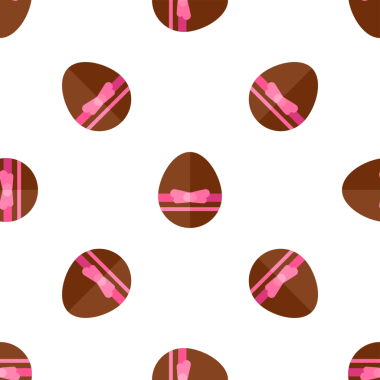 Pembe fiyonklu çikolatalı paskalya yumurtalarının kusursuz deseni.