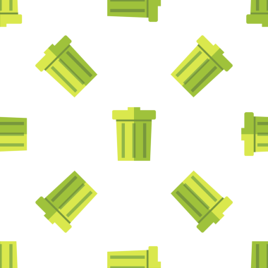 Atık yok etme için yeşil geri dönüşüm kutularına sahip kusursuz vektör deseni