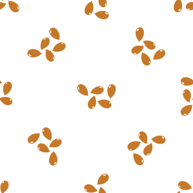 Beyaz arkaplan dokusunda keten tohumlu kusursuz vektör deseni