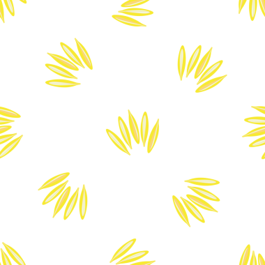 Beyaz Arkaplanda Zarif Sarı Yapraksız Desen
