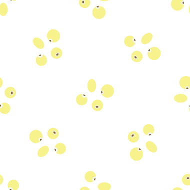 Beyaz arka plan vektöründe açık sarı dutlu pürüzsüz desen