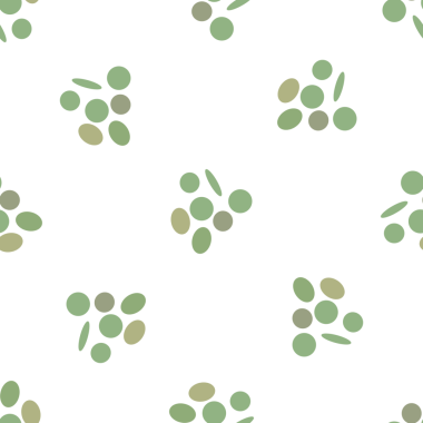 Beyaz arka planda küçük yeşil daireler içeren kusursuz bir desen.