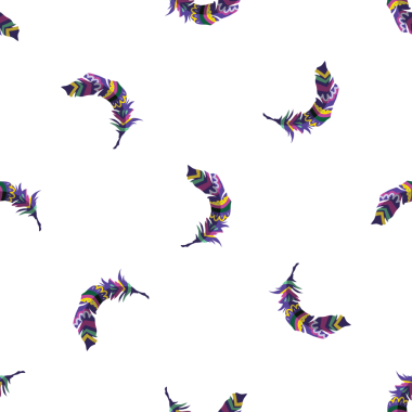 Tekstil veya Arkaplan için dekore edilmiş tüyleri olan kusursuz desen