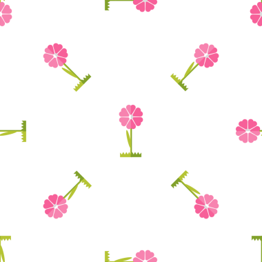 Beyaz arka planda pembe çiçekli pürüzsüz desen, çiçek deseni