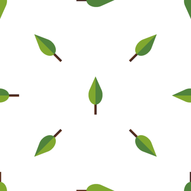 Beyaz arkaplan vektörü illüstrasyonunda yeşil yaprakların kusursuz deseni