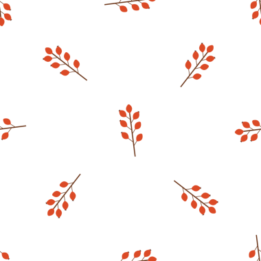 Gül ağacı dallarıyla kusursuz desen, basit sonbahar doğa tasarımı.