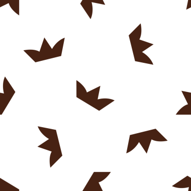 Basit kahverengi geometrik taç vektörlü, soyut, pürüzsüz desen