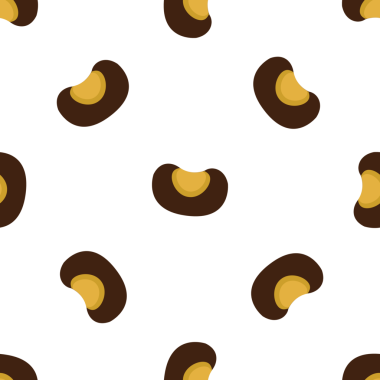 Şekillendirilmiş kahve çekirdeği illüstrasyonuyla kusursuz desen