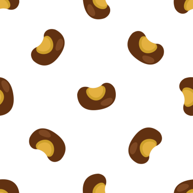 Beyaz arka planda kahverengi fındıklı pürüzsüz vektör deseni