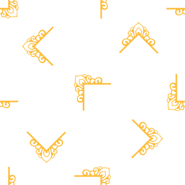 Dekoratif dekoratif altın köşe tasarım elementinin kusursuz deseni