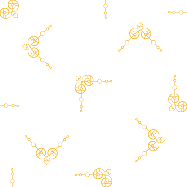 Beyaz zemin üzerinde altın geometrik dekoratif elementler deseni