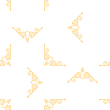 Zarif altın dekoratif köşe elementleri kusursuz şablon vektörü