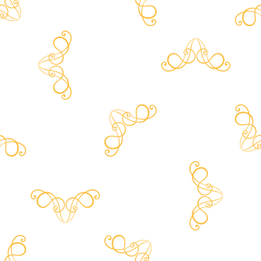 Beyaz arkaplanda altın kıvrımlı dekoratif elementlerin kusursuz deseni