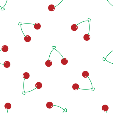 Biçimlendirilmiş kiraz meyvesi tasarımı beyaz üzerine izole edilmiş kusursuz vektör deseni