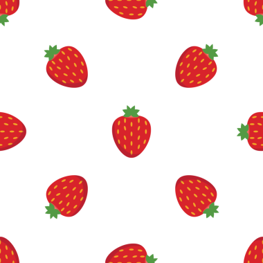 Beyaz arka plan dekorasyonunda kusursuz çilek deseni