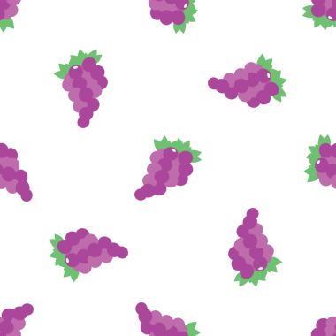 Beyaz arka planda mor meyveli kusursuz üzüm deseni çizimi