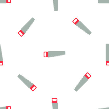Temiz beyaz arkaplan çiziminde el testerelerini gösteren pürüzsüz desen