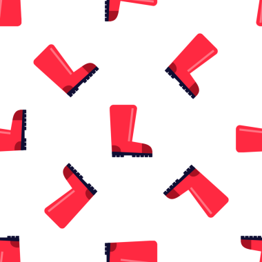 Yağmurlu hava koşulları için Beyaz Arkaplanda Kusursuz Kırmızı Lastik Çizmeler