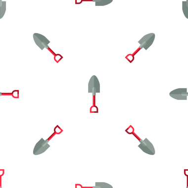 Beyaz arka planda kusursuz kürek deseni, bahçe temaları için mükemmel.