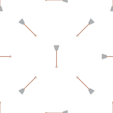 Retro Tavan Lambalarının Vektör İllüstrasyonunu Gösteren Kusursuz Desenli Desen