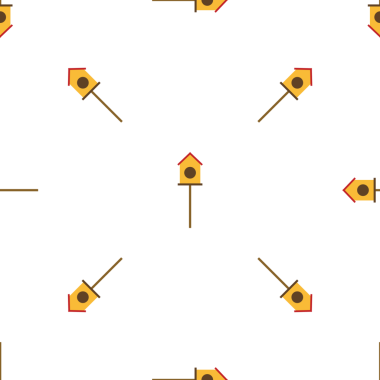 Beyaz Arkaplanda Kusursuz Kuş Evleri Şablonu, minimal tasarım tarzı