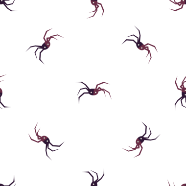 Beyaz arkaplanda cadılar bayramı için örümcekli kusursuz vektör deseni