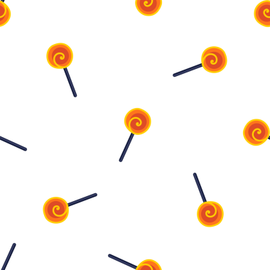 Beyaz arka planda izole edilmiş tatlı lolipopları olan kusursuz bir desen.
