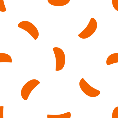 Beyaz arka plan dizaynında turuncu şekilli kusursuz desen.