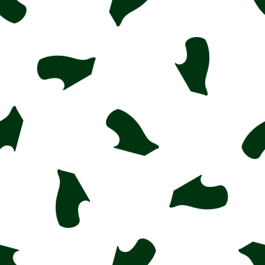 Beyaz arka planda koyu yeşil şekilli soyut, pürüzsüz desen