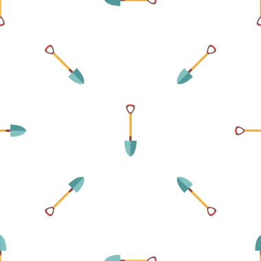 Yaratıcı projeler için beyaz arkaplandaki basit küreklerin kusursuz deseni