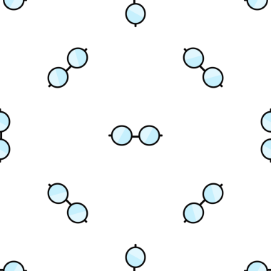 Tasarım kaynağı için beyaz zemin üzerinde kusursuz mavi gözlük deseni