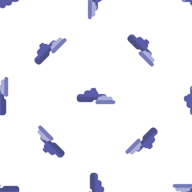 Soyut Bulut Şekillerinin Mor ve Mavi Tonları Beyaz Üzerine Kusursuz Deseni