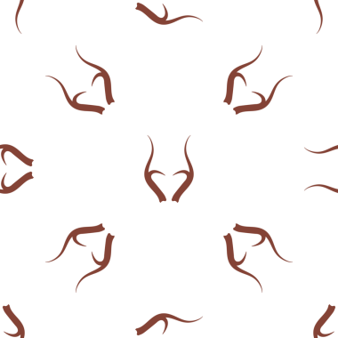 Beyaz bir arkaplanda izole edilmiş boynuz çizimlerinin kusursuz deseni