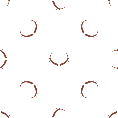 Beyaz arkaplanda dikenli elementlerden oluşan kusursuz bir taç deseni