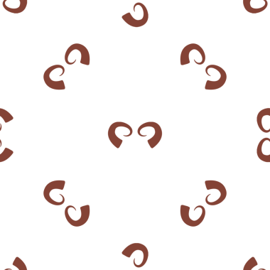 Beyaz arka planda sevimli kahverengi bıyıklı elementlerin kusursuz deseni