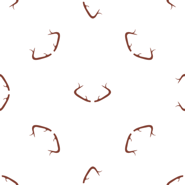 Beyaz Arkaplan Minimalist Biçiminde Dekoratif Boynuzların Kusursuz Deseni