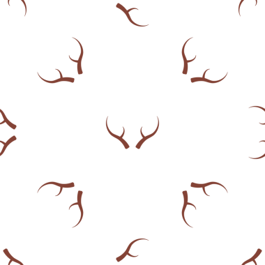 Tekstil Tasarımı İçin Beyaz Arkaplanda Kusursuz Geyik Boynuzları Deseni