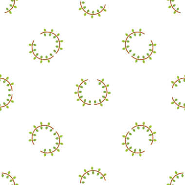 Kusursuz botanik desen. Beyaz arka planda narin yeşil yaprak dalları var.