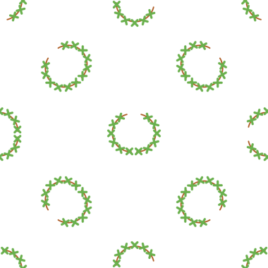 Beyaz arka planda dairesel yeşil yaprak düzenleme kusursuz desen