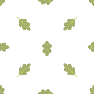 Kusursuz Minimalist Meşe Yaprakları Beyaz Arkaplanda, Sonbahar Titreşimleri