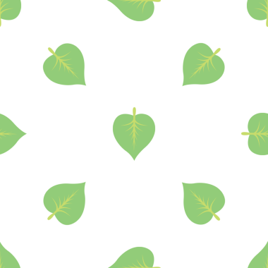 Doğa tasarımı için beyaz zemin üzerinde biçimlendirilmiş yeşil ıhlamur yapraklarının kusursuz deseni