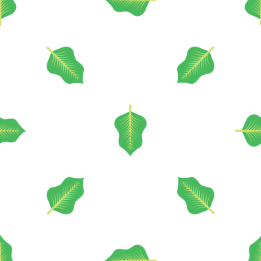 Tekstil Tasarımı İçin Beyaz Arkaplanda Kusursuz Yeşil Yapraklar Deseni