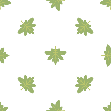 Beyaz arka planda soyut yeşil yapraklı pürüzsüz desen