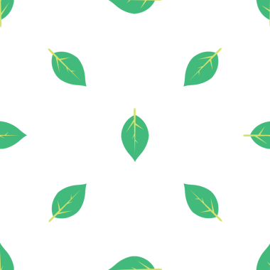 Beyaz arkaplan grafik tasarımında yeşil yaprakların kusursuz botanik deseni