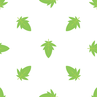 Beyaz arkaplan biçimi vektöründe yeşil yapraklı pürüzsüz desen