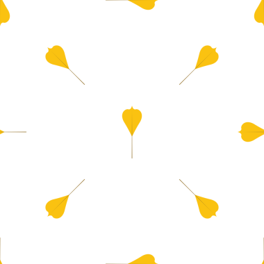 Spor tasarımı için beyaz zemin üzerinde kusursuz sarı dart deseni