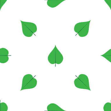 Beyaz bir arkaplan dizaynı üzerinde basit yeşil yaprakların pürüzsüz deseni