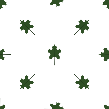 Beyaz arka planda yeşil akçaağaç yapraklı kusursuz desen kumaş için